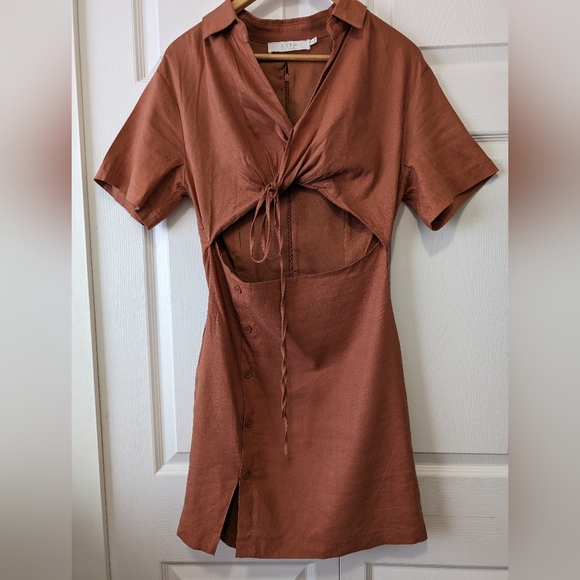 Women's l Midriff l Linen l Mini Dress - Picture 1 of 7